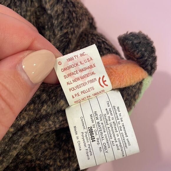 Cheeks the Baboon 1999 Ty Beanie Baby 6” Good Condition no ear tag, has Tush tag - Picture 6 of 6